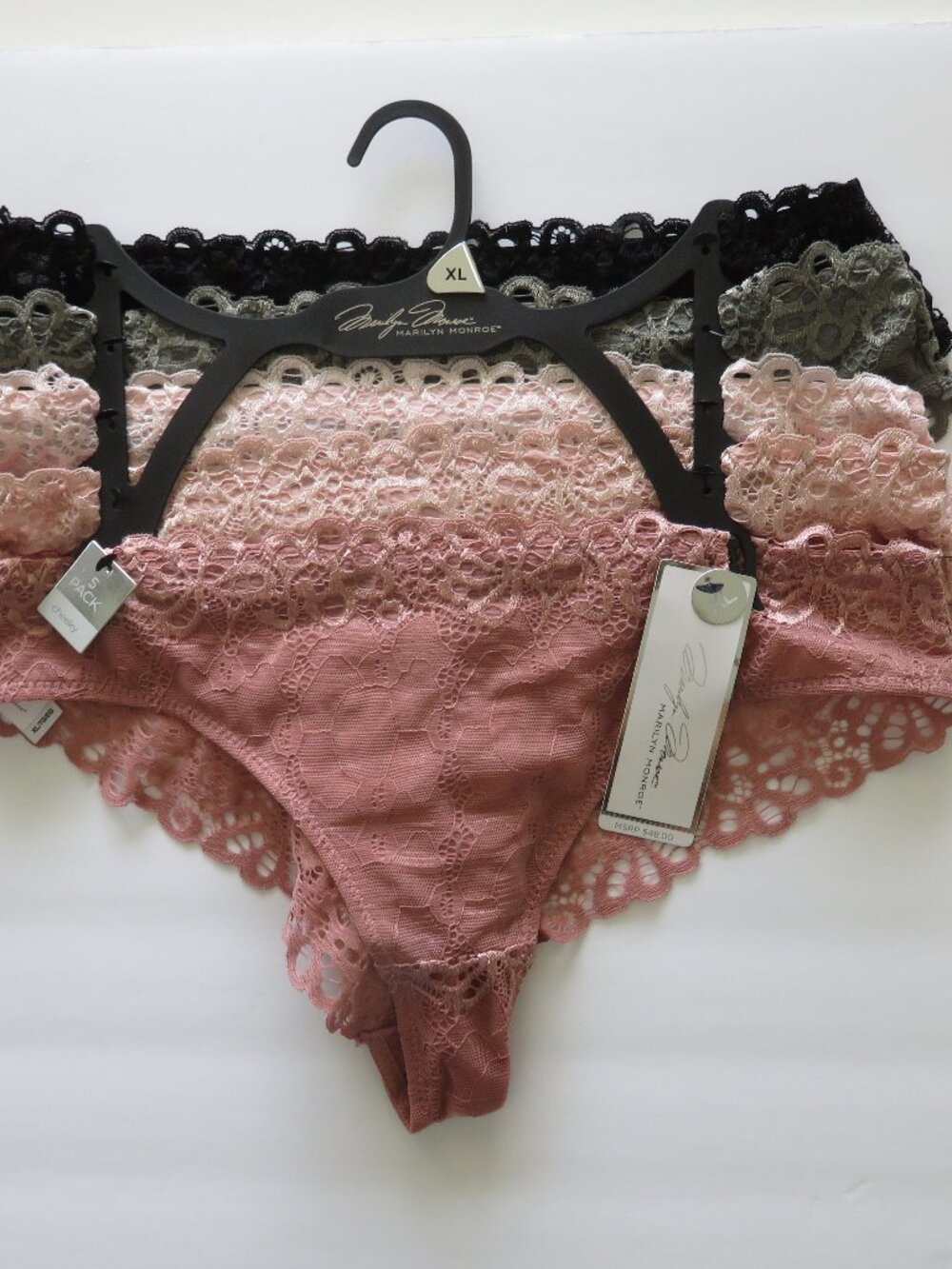(#141) Marilyn Monroe Cheeky Lace underwear panties 5 pairs Size XL